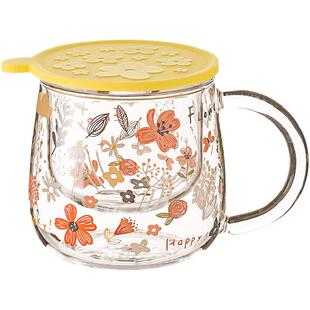 川岛屋高硼硅玻璃泡茶杯茶水分离杯子2026新款办公室水杯女高颜值