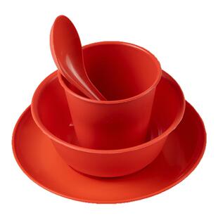 一次性红色稻壳餐具套装食品级杯碗盘勺筷子婚庆喜宴免洗即弃餐盘