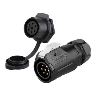 凌科LP20塑料圆形单孔螺纹面板后置2-12芯防水航空插头插座连接器