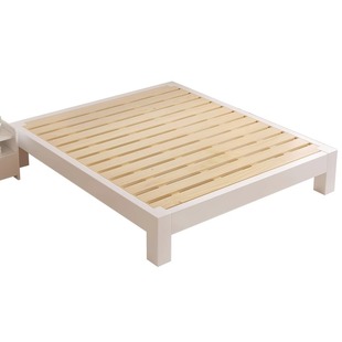 无床头实木床现代简约榻榻米卧室家用双人床小户型可定制排骨架床