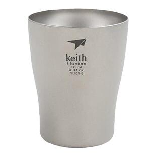 KEITH铠斯纯钛白酒杯10ml烈酒杯家用一口杯酒盅双层金属白酒杯