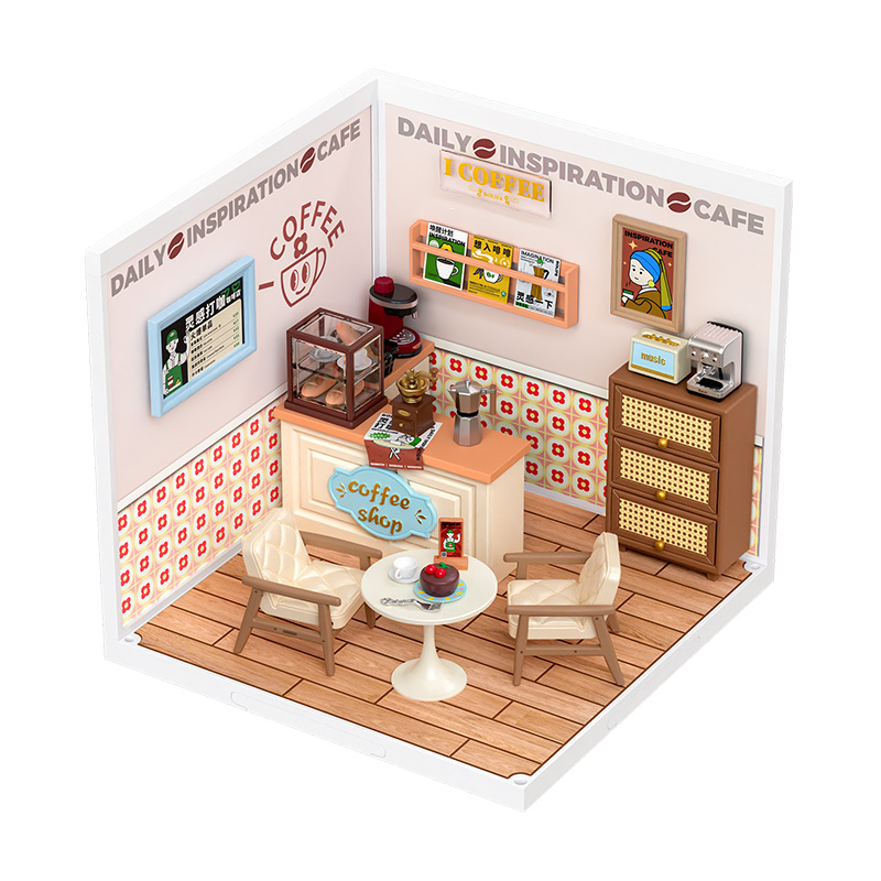 rolife若来超级世界超级商店咖啡店拼装玩具盲盒展示diy小屋礼物