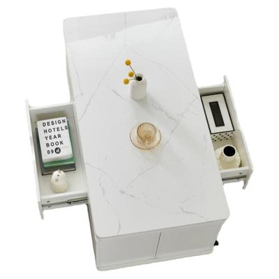 ENF实木多层板岩板升降茶几餐桌