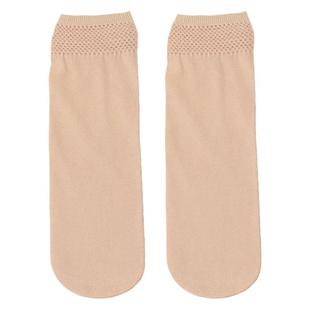 中厚款中老年松口丝袜耐穿菠萝口袜子短袜秋冬季保暖短款老太宽口