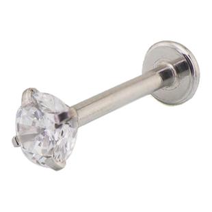 Shinma钛钢爆闪锆石内螺纹唇钉小耳骨钉耳钉唇环饰品2mm唇钉耳饰