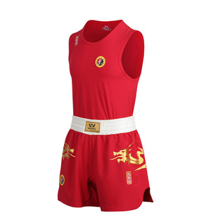 九日山专业散打服龙服比赛男女子训练速干背心短裤泰拳搏击凤裤裙