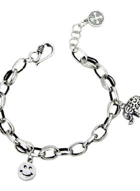 泰银小象手链笑脸ins冷淡百搭