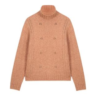 solighter 防静电羊毛高领套头毛衣女秋冬2025新款宽松针织上衣