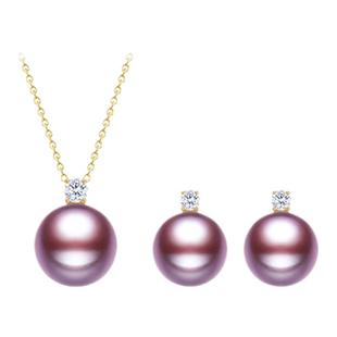 CLORIS YING爱迪生珍珠吊坠戴妃款项链18K金妖紫色天然珍珠锁骨链