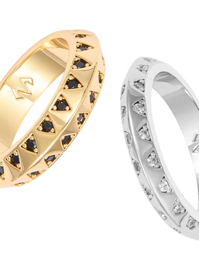 好事系列三角光环男士戒指小众