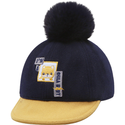 嘟嘟啦毛呢鸭舌帽防风保暖