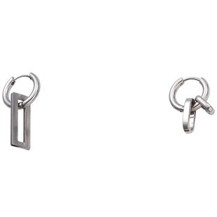 不规则几何耳钉男个性男士耳环高级单耳扣小众耳骨钉男生耳坠耳饰