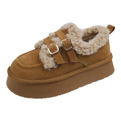 厚底雪地靴女加绒加厚勃肯鞋