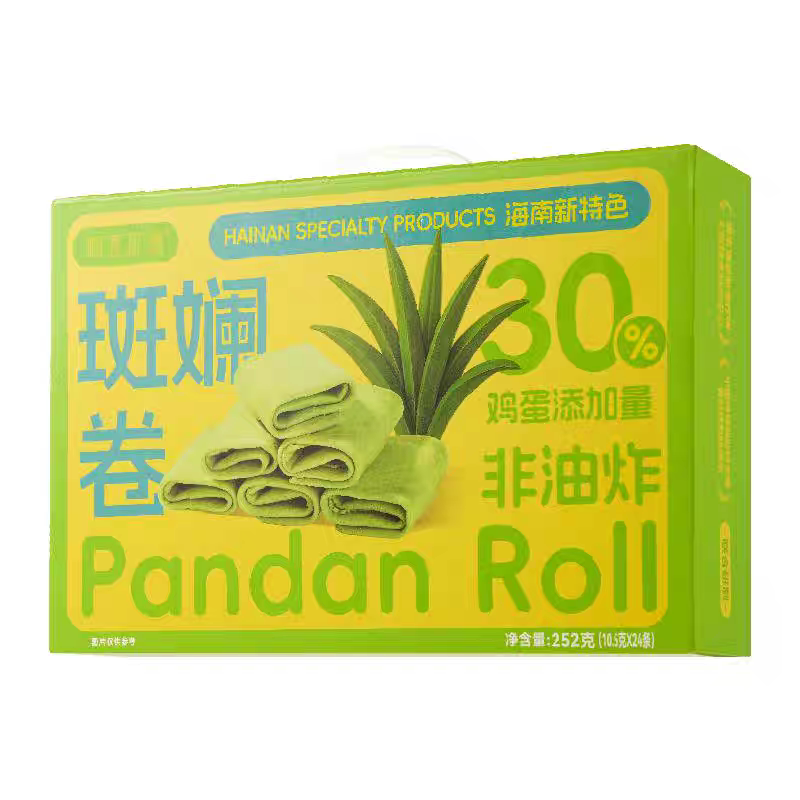 海南斑斓卷椰子卷260克独立包装蛋卷薄饼休闲零食兴隆热带植物园