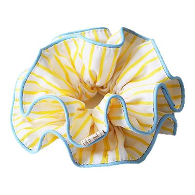 川野黄色蓝边条纹发圈