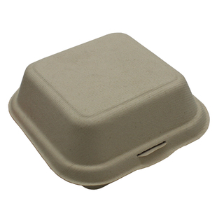 一次性可降解纸浆餐盒韩国网红方形汉堡盒便当四寸蛋糕盒食品级