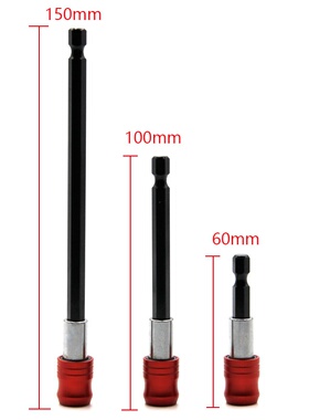 六角柄红色快脱自锁接杆加长杆 60/100/150mm起子批头延长杆