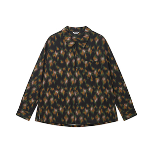 物理少年×月松花道联名「繁花序曲」复古松弛古巴领碎花长袖衬衫