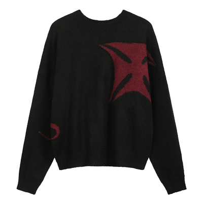 ERD忧郁的富二代十字提花毛衣潮