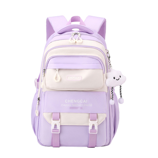 书包女生初高中小学生四五六年级大容量轻便减负护脊防水双肩背包