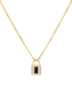 银镀18K金小锁头锁扣项链