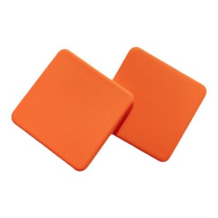 橘色夸张方形耳钉女小众设计感简约冷淡风耳环2026年新款潮耳饰品