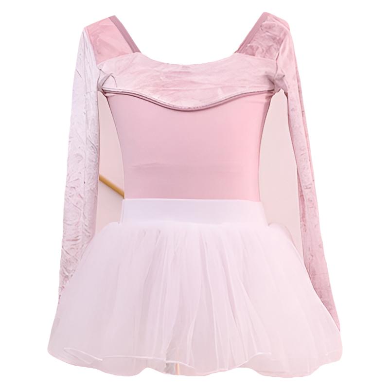 秋冬新款高端锦纶长袖练功服女童芭蕾舞裙儿童舞蹈服中国舞形体服