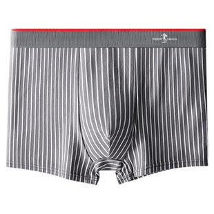 PLOVER男士高端10A抗菌棉条纹内裤男款高弹运动男生短裤2026新款