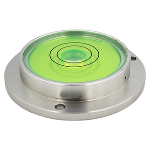 HACCURY金属水平泡水准泡圆金属水泡带底座安装孔法兰盘水平仪