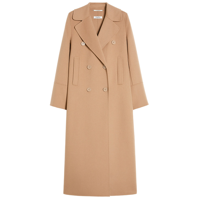 【季末甄选】 MaxMara 女装绵羊毛双排扣大衣9011035106