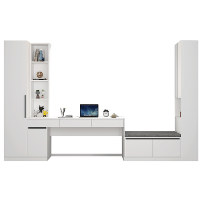 涵缘飘窗电脑桌卡座书柜