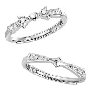 I Do&Co.星心相印闺蜜对戒925银戒指女轻奢高级设计小众送闺蜜