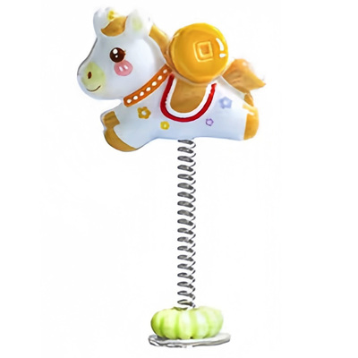 萌趣生肖马新年中控台摆件