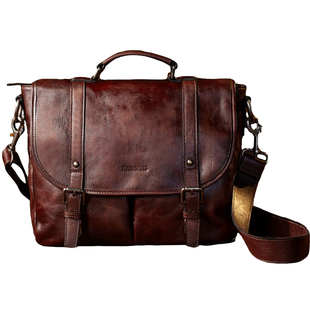 HANMIIS头层牛皮斜挎邮差包真皮公文包商务休闲单肩包手提包男款