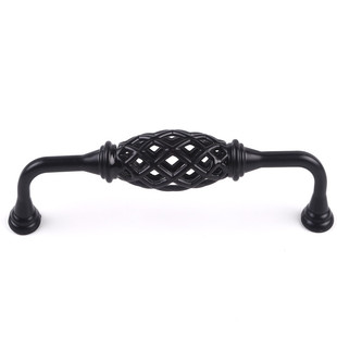 鸟笼拉手 复古青古铜把手 欧式衣柜门拉手美式地中橱柜黑色拉手