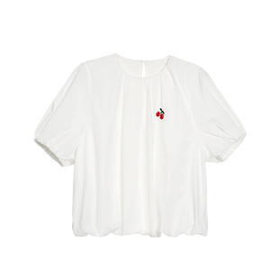 livheartkids女大童泡泡袖短袖衬衫夏季薄款2025新款女童衬衣上衣