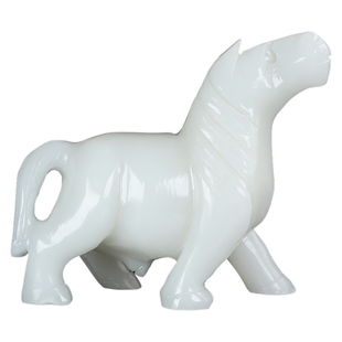 白玉生肖马摆件招财镇宅马到成功玉石雕家居办公室玄关开业礼品