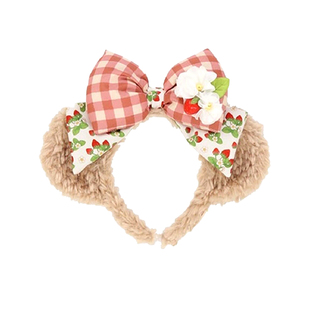 迪士尼发箍雪莉枚米奇大蝴蝶结毛绒头箍乐园成人儿童拍照可爱头饰