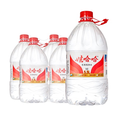 娃哈哈饮用纯净水5.5L*4桶