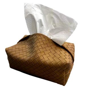 纸巾盒客厅轻奢高档编织皮质抽纸盒子高级感家用茶几餐巾纸收纳盒