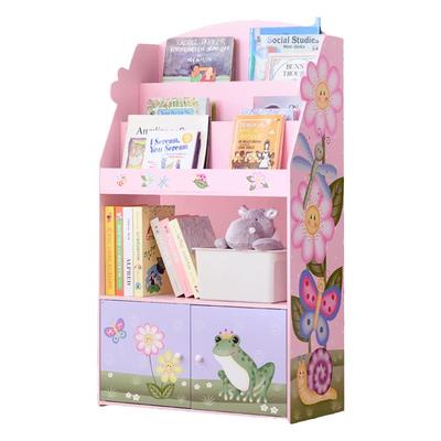 绘本架木制女孩房儿童书架纷朵