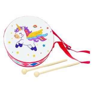 双面鼓儿童玩具奥尔夫打击乐器军鼓幼儿园宝宝手拍音乐表演敲小鼓