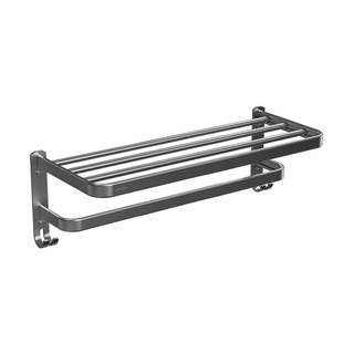 九牧卫浴卫生间枪灰浴巾架毛巾架太空铝置物架免打孔浴室挂件毛巾