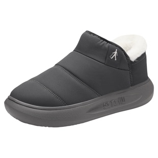 足力健旗舰店官方正品老人鞋爸爸冬季加绒棉鞋居家软底雪地靴男款