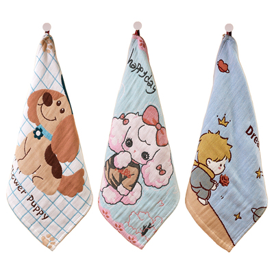 爱尔思A类100%棉纱布方巾可挂式