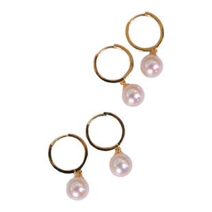 小立交 去有风的地方刘亦菲同款正圆天然淡水珍珠耳环女高级耳饰