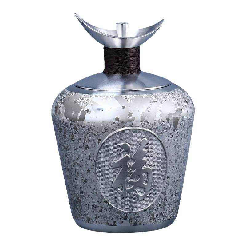 云南个旧手工纯锡显斑中号温酒壶