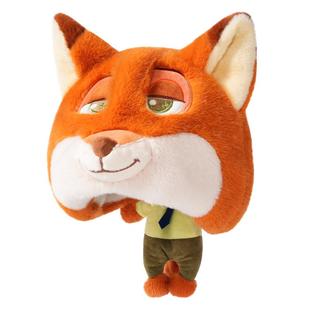 火狐狸尼克毛绒帽子女可爱秋冬季显脸小迪士尼护耳套头帽耳朵会动