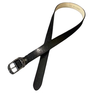 DFDGvintage风雕花针扣腰带男女通用小众休闲百搭简约黑色皮带