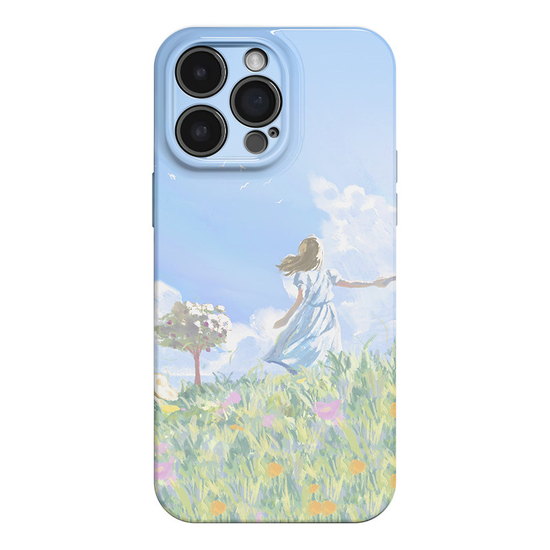 花间奔赴 ins小清新绘画风适用苹果iphone17手机壳华为pura70小米15荣耀x50红米k80小众vivox200新款一加ACE5